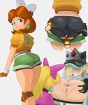 1girl 3_girls anus ass ass_focus blonde_hair blue_eyes brown_hair clothed clothing earrings grabbing_ass high_res kiss_mark lesbian_sex lesbian_threesome long_hair mario_(series) mario_kart_world nintendo panties panties_down panty_pull pantylines princess_daisy princess_daisy_(touring) princess_peach princess_peach_(touring) princess_rosalina_(pro_racer) pussy rickdickerson109 rimming rimming_female rosalina saliva self_upload short_hair shorts shorts_pull simple_background spread_anus spread_ass spread_butt spread_pussy super_mario_bros. tagme underwear white_background white_panties yuri yuri yuri
