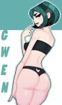 1girl cartoon_network ecchi fan_art fanart female goth_girl gwen_(tdi) mitalice pin_up pinup solo total_drama_island