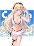  1girl 1girl alluring big_breasts bikini black_ribbon breasts character_name cleavage corrin_(fire_emblem) corrin_(fire_emblem)_(female) fire_emblem fire_emblem_fates fire_emblem_heroes glasses hair_between_eyes hairband hand_on_hip high_res long_hair niko_(aiai03012) nintendo open_mouth petals pointy_ears red_eyes ribbon swimsuit voluptuous white_bikini white_hair 