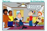 bbc before_sex bra breasts cheating_wife cleveland_brown dialogue erect_nipples family_guy filming glenn_quagmire huge_penis j.r.e._(artist) jerome_washington joe_swanson lois_griffin nipples porn_shoot stockings thighs