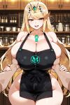 1boy1girl ai_generated apron blonde_hair breast_grab long_hair mythra_(xenoblade) naked_apron nude xenoblade_(series) xenoblade_chronicles_2