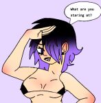 1girl big_breasts curvy emo goth goth_girl teasing teasing_viewer