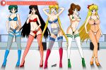 1girl 5girls adult_swim alluring ami_mizuno bishoujo_senshi_sailor_moon bishoujo_senshi_sailor_moon_r bishoujo_senshi_sailor_moon_r_the_movie bishoujo_senshi_sailor_moon_s_the_movie bishoujo_senshi_sailor_moon_supers bishoujo_senshi_sailor_moon_supers_the_movie bodysuit boots bow bra chancero female_only fishnet_bodysuit garter_belt high_heel_boots high_heels lingerie makoto_kino minako_aino multiple_females panties rei_hino sailor_jupiter sailor_mars sailor_mercury sailor_moon sailor_venus small_breasts stockings stockings take_your_pick toei_animation toonami usagi_tsukino
