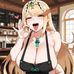 ai_generated apron blonde_hair long_hair mythra_(xenoblade) naked_apron nude xenoblade_(series) xenoblade_chronicles_2