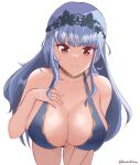  1girl 1girl 1girl alluring alternate_costume alternate_hairstyle bare_thighs bent_over big_breasts bikini blue_bikini blue_hair blue_swimsuit brown_eyes cleavage daymandraws female_only fire_emblem fire_emblem:_three_houses fire_emblem_heroes fire_emblem_warriors:_three_hopes intelligent_systems leaning_forward light_blue_hair long_hair looking_at_viewer marianne_von_edmund nintendo official_alternate_costume official_alternate_hairstyle sideboob smile swimsuit thighs white_background 