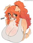 2025 big_breasts big_breasts bitch blush breasts breedable busty_female cleavage dog_ears dog_girl furry furry_female furry_only green_eyes helicopterfood huge_breasts kuru_(kuru_tyan) kuru_tyan massive_breasts milf mommy_kink musky nasty nasty_bitch oc original_character ponytail red_hair reeking_of_fish reeking_of_pussy sfw slut smelly stinky thick thick_thighs whore