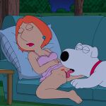 brian_griffin erect_clitoris family_guy lois_griffin no_panties pussylicking shaved_pussy sleeping spread_legs
