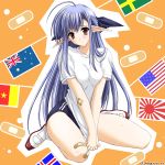 ahoge america american_flag australia bandaid bandaid_on_knee bangs blue_hair blush cameroon flag full_body gym_uniform hair_ribbon half_updo hentai iceland japanese_flag long_hair looking_at_viewer nerine official_art pointy_ears red_eyes ribbon shirt_tug shoes short_sleeves shuffle shuffle! sitting socks solo suzuhira_hiro sweden usa uwabaki v_arms wariza white_legwear