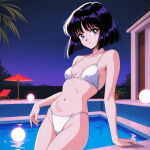  1girl 1girl 1girl accurate_art_style adult_swim akai_yume alluring bikini bishoujo_senshi_sailor_moon hotaru_tomoe medium_breasts sailor_saturn swimming_pool swimsuit toei_animation toonami white_bikini 