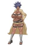  anko_mitarashi big_breasts breasts coat dark_skin forehead_protector hand_on_hip hips huge_breasts jewelry kings3552 naruto navel necklace nipples nude open_clothes plump purple_hair yellow_eyes 