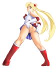 anus ass bishoujo_senshi_sailor_moon blonde_hair blue_eyes boots clitoris hairless_pussy high_res highres knee_high_boots long_hair magical_girl no_panties presenting pussy sailor_moon school_uniform serafuku solo spread_pussy tsukino_usagi twin_tails uncensored upskirt usagi_tsukino utilizator very_long_hair