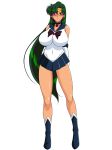 bishoujo_senshi_sailor_moon blush breasts dark_skin glamour_works green_hair long_hair sailor_pluto setsuna_meiou solo