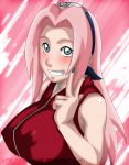 big_breasts breasts green_eyes naruto pink_hair sakura_haruno solo