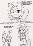  blush bottomless comic embarrassing friendship_is_magic kamehamehadude long_hair monochrome my_little_pony no_panties original_character smile surprise sweat_drop trixie_(mlp) wardrobe_malfunction 