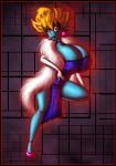 big_breasts blue_skin breasts clothed dragon_ball dragon_ball_z innocenttazlet princess_snake