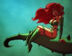 1girl batman_(series) crossover dc_comics disney female_only hair jordanmead leaf_bra mastermead poison_ivy poison_ivy_(cosplay) princess_ariel red_hair solo solo_female tagme the_little_mermaid