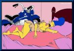  bed blue_hair blue_pubic_hair cosmic cosmic_(artist) hair marge_simpson motorcycle necronocimon_(artist) the_simpsons yellow_skin 