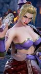  1girl absurd_res alluring big_breasts blonde_hair blue_eyes breasts cleavage high_res japanese_clothes setsuka soul_calibur soul_calibur_iii soul_calibur_v soul_calibur_vi 