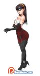 black_hair boots bra disney elbow_gloves gloves headband high_heel_boots high_heels high_resolution jagodibuja long_hair mask pixar shoes stockings strapless_bra the_incredibles thigh_high_boots underwear undressing violet_parr