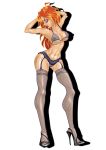 1girl armpit arms_up bloom bra female_only full_body garter_belt garter_straps high_heels see-through see-through_bra solo solo_female stockings winx_club zfive