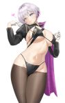 artist_request big_breasts bra earrings goddess_of_victory:_nikke liliweiss_(nikke) pantyhose