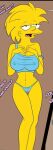 aged_up big_breasts blue_panties blue_tank_top croc_(artist) looking_pleasured maggie_simpson panties tank_top tight_tank_top vercomicsporno yellow_skin