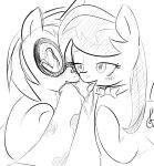 2girls disembodied_penis fellatio friendship_is_magic haiku_oezu hasbro monochrome my_little_pony octavia saliva_trail vinyl_scratch