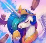  bukkake crookedtrees cum equine female friendship_is_magic hairjob hasbro horse magic messy my_little_pony no-ink penis princess_celestia_(mlp) solo 