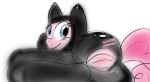 blue_eyes cutie_mark earth_pony equid equine friendship_is_magic haiku_oezu hasbro horse my_little_pony pink_body pink_fur pink_tail pinkamena_(mlp) pinkie_pie pinkie_pie_(mlp) pussy torn_clothes