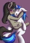  black_hair blue_hair blush dj_p0n3 equine female friendship_is_magic hair horn horse lesbian my_little_pony octavia pony purple_eyes pussy sweatshirt_(artist) tail unicorn vinyl_scratch 