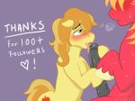  2012 big_macintosh_(mlp) big_penis black_penis blush braeburn braeburn_(mlp) colt equine erection friendship_is_magic gay green_eyes horse licking male my_little_pony oral penis sex shy tongue 