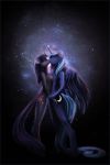 anthro blue_hair breasts closed_eyes crescent_moon cutie_mark equine female friendship_is_magic galaxy hair horns horse iram kissing my_little_pony nipples pegacorn pony princess_luna stars twilight_sparkle_(mlp) unicorn wings