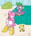  anus ass baseball blush crossover cum cumshot dinosaur dragon eyebrows friendship_is_magic gay male mario_bros my_little_pony nintendo orgasm raukue scalie shoes spike_(mlp) tail testicles tongue video_games yoshi 