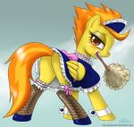 butt dress friendship_is_magic john_joseco maid maid_uniform my_little_pony spitfire stockings wonderbolts wonderbolts_(mlp)