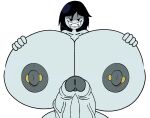 1boy 1futa adventure_time futanari hands_on_breasts huge_penis hyper_breasts hypfutalover looking_at_viewer marceline tagme