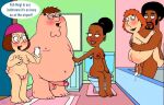  blushing breasts cum dialogue erection family_guy fat_man interracial jerome_washington lois_griffin meg_griffin nude_female nude_male pam_washington peter_griffin puffy_pussy red_anus uso_(artist) 