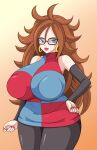  android_21 android_21_(human) big_ass big_breasts dragon_ball earrings hourglass_figure toshiso_(artist) vomi_(dragon_ball) 