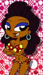  anne_maria anne_maria_(tdi) bikini long_hair polka_dot_bikini rayryan_(artist) solo tan total_drama_island 