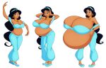  aladdin_(series) black_hair breast_expansion brown_eyes butt_expansion character_sheet disney earrings gigantic_breasts hyper_pregnancy necklace pregnant pregnant_belly pregnant_female princess_jasmine saburox 