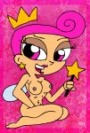 breasts lipstick nipples nude pink_eyes pink_hair rayryan_(artist) short_hair smile solo the_fairly_oddparents wanda wings