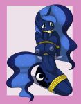 2012 anthro ball_gag bdsm blue_hair bondage bound breasts cutie_mark equine female friendship_is_magic hair horn horse kloudmutt kloudmutt_(artist) long_hair my_little_pony navel nipples nude pony princess_luna solo wings