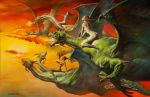 4_girls ass boris_vallejo dragon fire nude painting