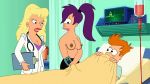  dr._cahill dr_cahill futurama orange_hair philip_j._fry purple_hair turanga_leela 