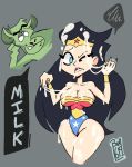 1609bell beast_boy big_breasts cow_horns milk superheroine teen_titans teen_titans_go wonder_woman