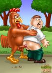 aggressive embarrassed ernie_the_giant_chicken family_guy just_cartoon_dicks male_only pants_down penis peter_griffin yaoi