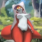 1:1 1girl 1girl anthro big_breasts breasts canid canine disney fitletter fox furry high_res maid_marian mammal nude pubes robin_hood_(disney) tagme