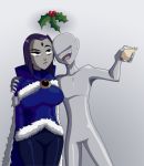  big_breasts breasts christmas dc dc_comics eggnog mistletoe raven_(dc) ravenravenraven teen_titans 