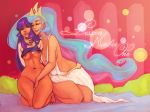 2_girls candybrat ehryel female female_only friendship_is_magic humanized my_little_pony navel princess_celestia twilight_sparkle yuri