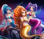 3_girls 3girls adagio_dazzle adagio_dazzle_(eg) aria_blaze aria_blaze_(eg) equestria_girls female_only friendship_is_magic long_hair mostly_nude my_little_pony older older_female outdoor outside painted_nails racoonkun sitting sonata_dusk sonata_dusk_(eg) young_adult young_adult_female young_adult_woman