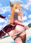  areola ass bandaid garter high_resolution hololive horns kiryuu_coco maebari no_bra panties panty_pull pointed_ears skirt skirt_lift stockings tail underwear undressing virtual_youtuber 